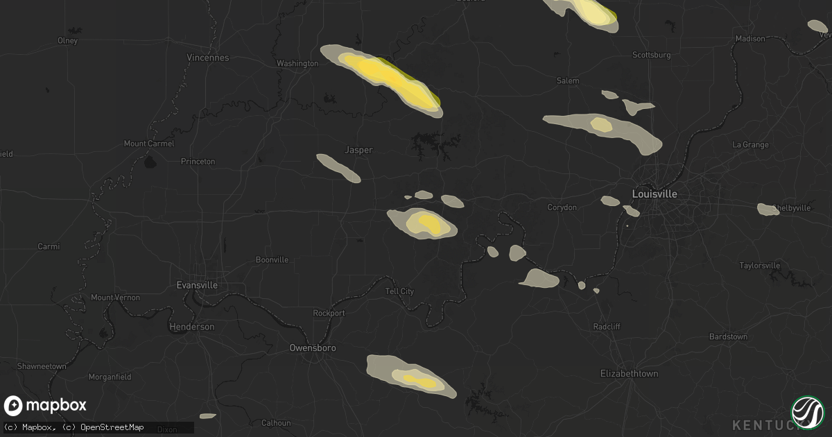 Hail map in Bristow, IN on July 21, 2026