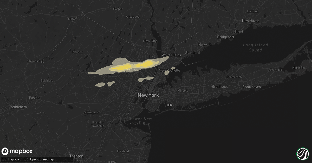 Hail map in Bronx, NY on July 21, 2026