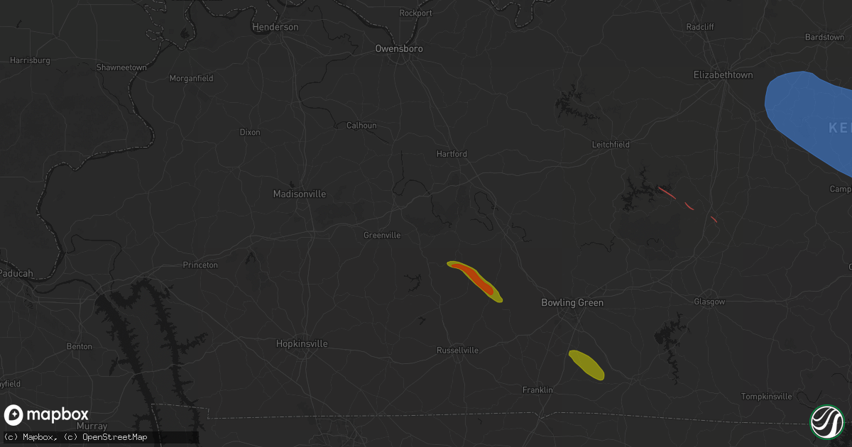 Hail map in Browder, KY on July 21, 2026
