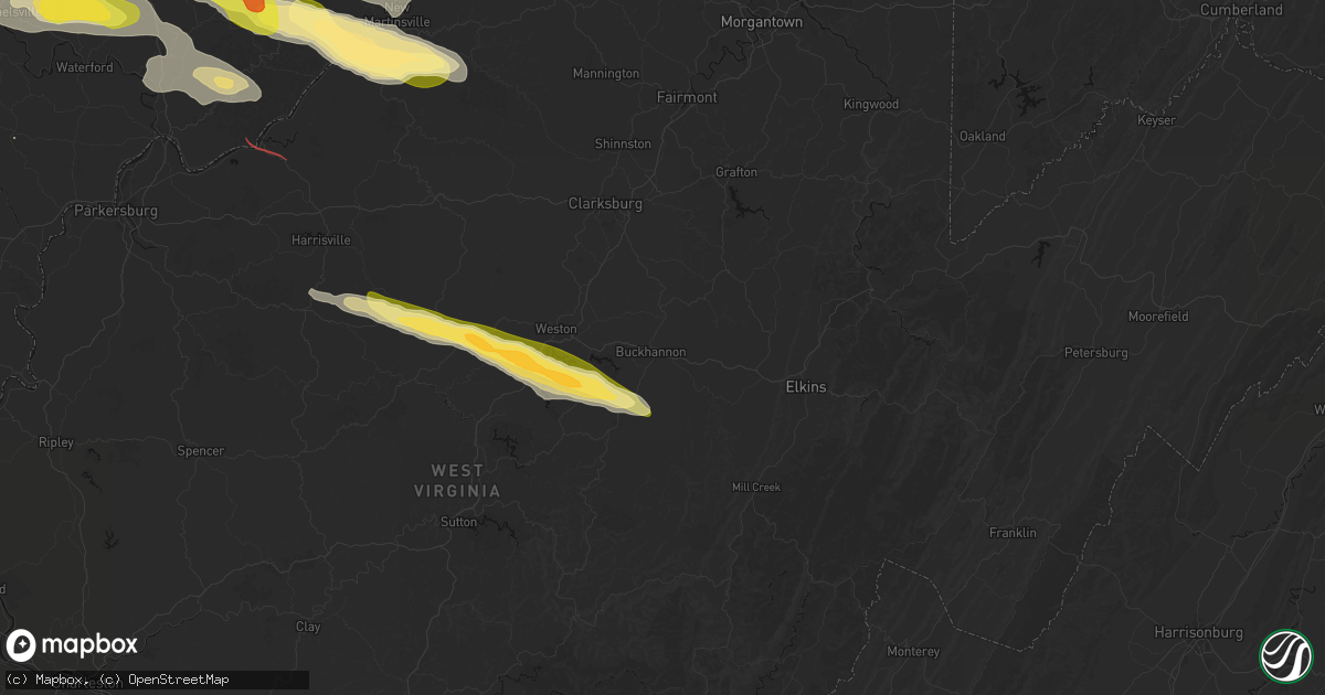 Hail map in Buckhannon, WV on July 21, 2026