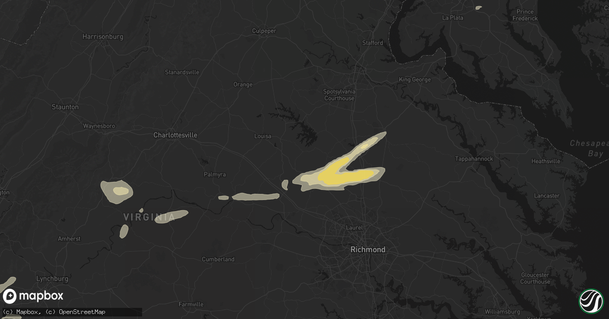 Hail map in Bumpass, VA on July 21, 2026