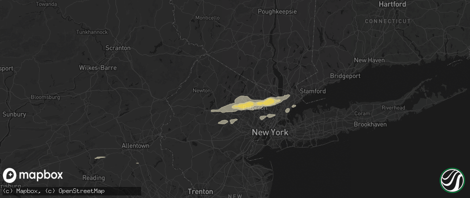 Hail map in Butler, NJ on July 21, 2026