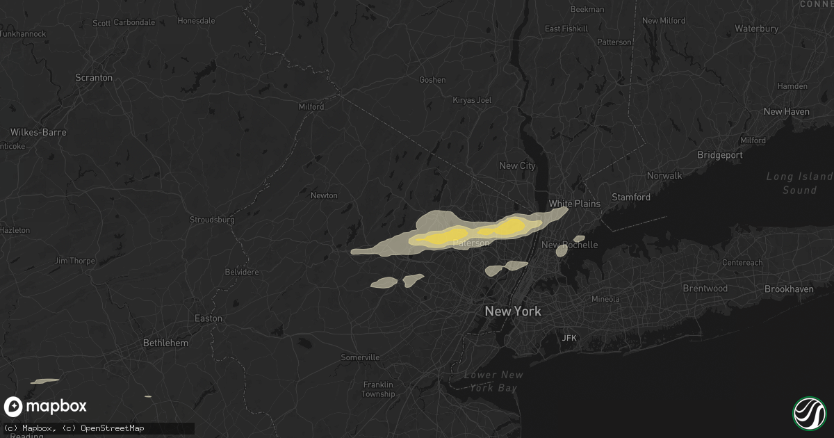 Hail map in Butler, NJ on July 21, 2026