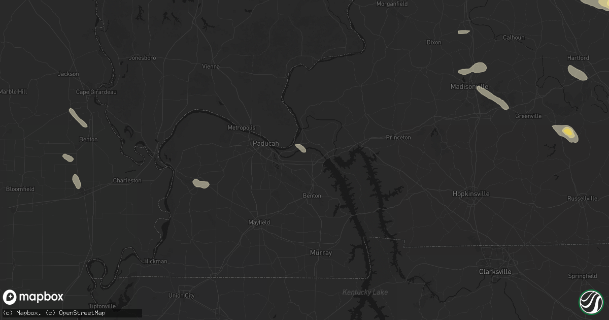 Hail map in Calvert City, KY on July 21, 2026
