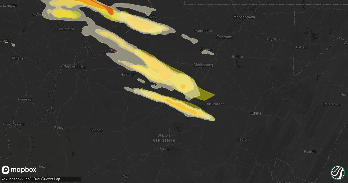 Hail map in Camden, WV on July 21, 2026