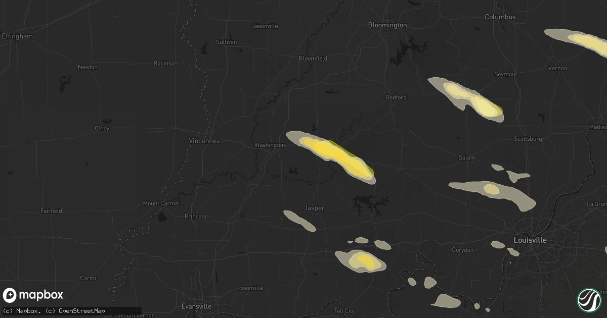 Hail map in Cannelburg, IN on July 21, 2026