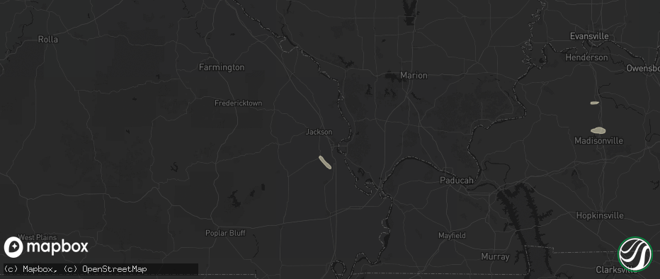 Hail map in Cape Girardeau, MO on July 21, 2026