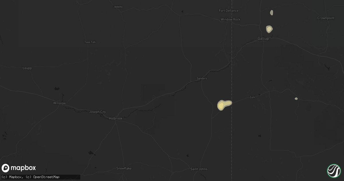 Hail map in Chambers, AZ on July 21, 2026