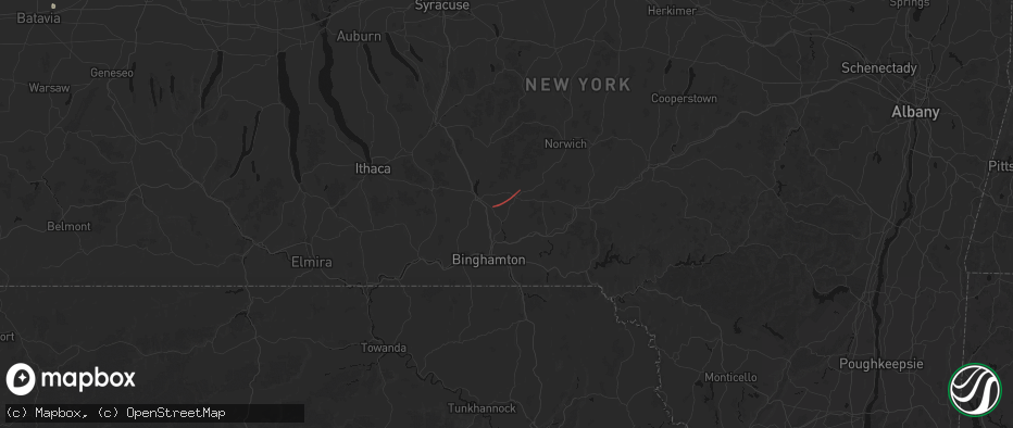 Hail map in Chenango Forks, NY on July 21, 2026
