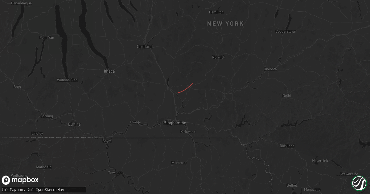 Hail map in Chenango Forks, NY on July 21, 2026