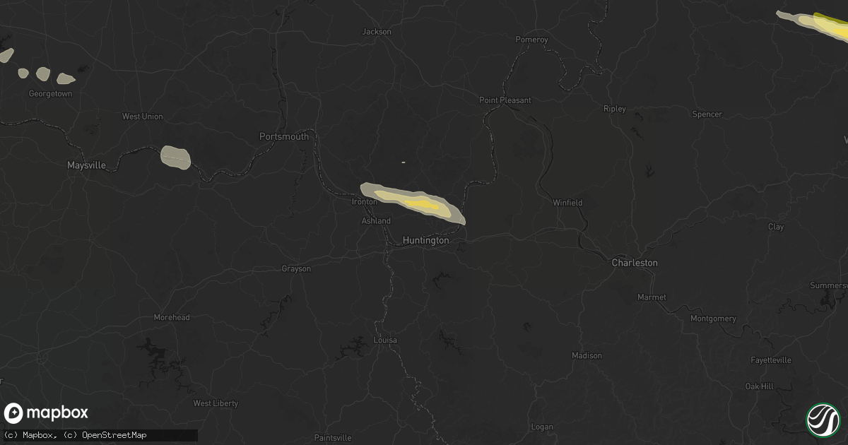 Hail map in Chesapeake, OH on July 21, 2026