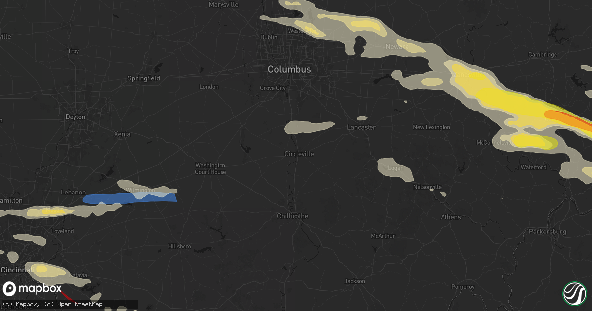 Hail map in Circleville, OH on July 21, 2026