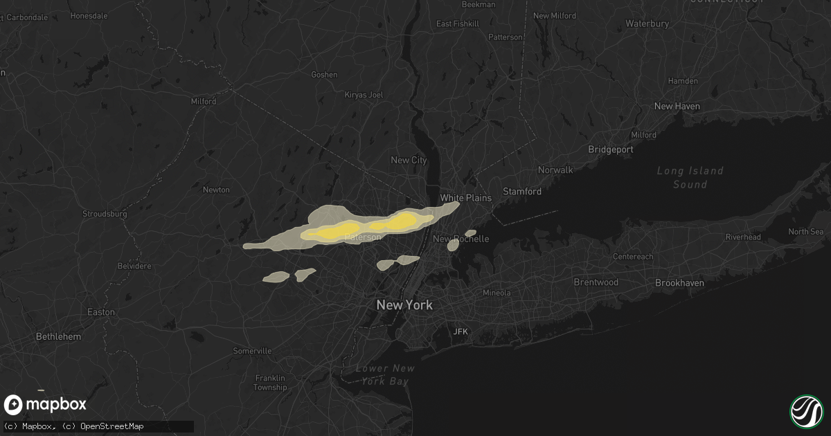 Hail map in Closter, NJ on July 21, 2026