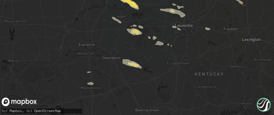 Hail map in Cloverport, KY on July 21, 2026