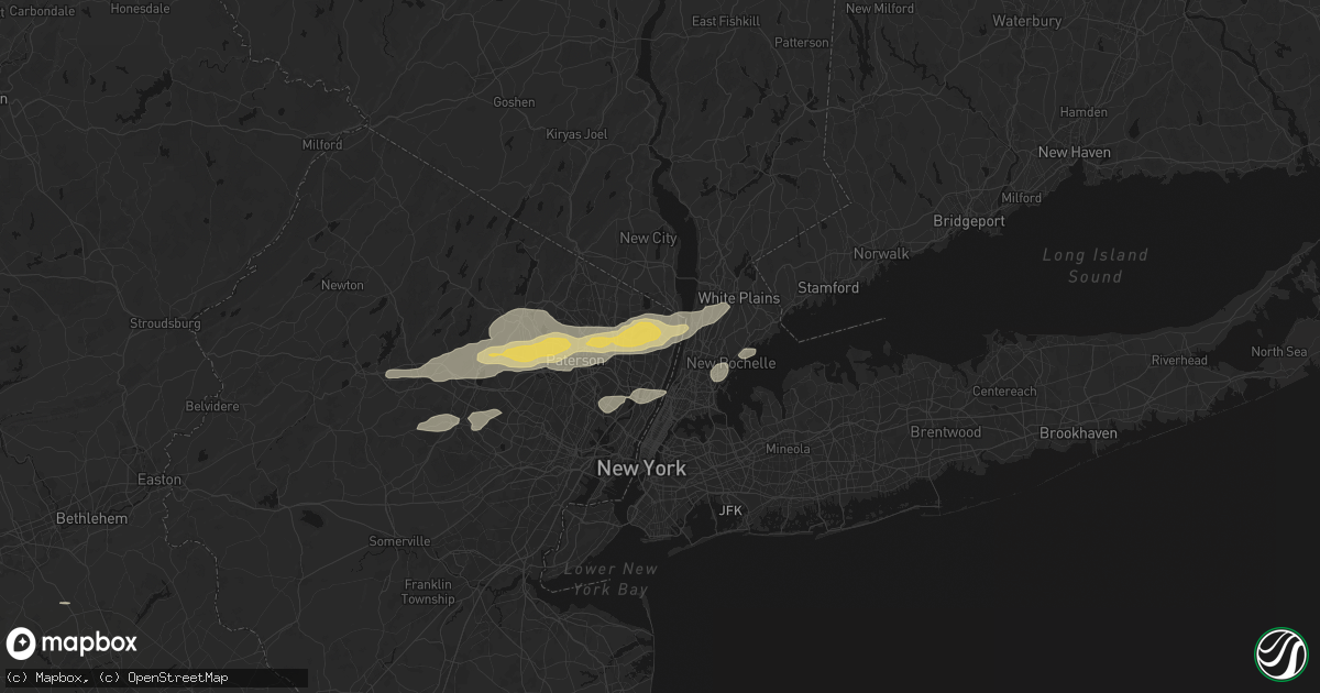 Hail map in Cresskill, NJ on July 21, 2026