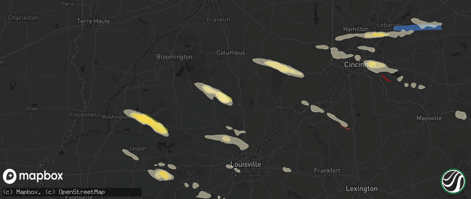 Hail map in Crothersville, IN on July 21, 2026