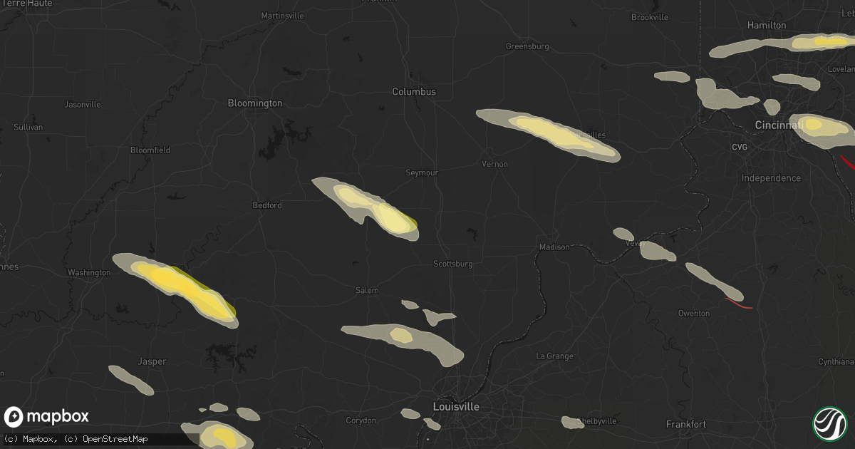 Hail map in Crothersville, IN on July 21, 2026