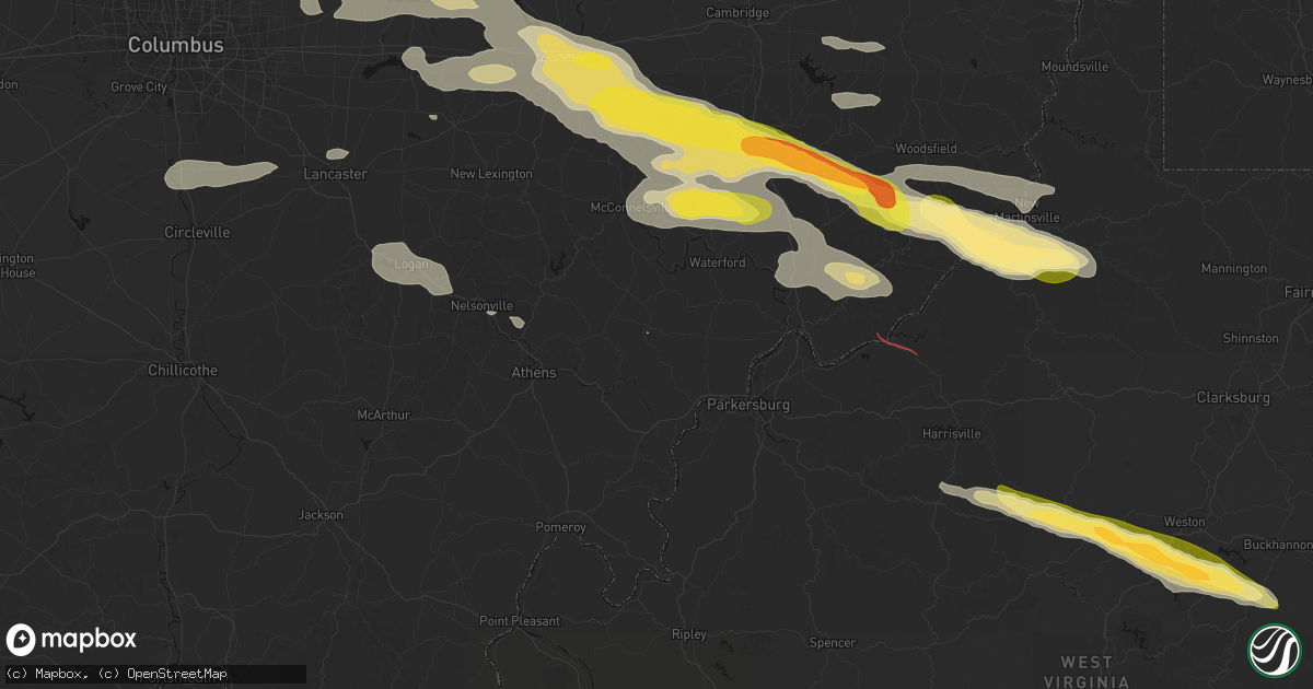 Hail map in Cutler, OH on July 21, 2026
