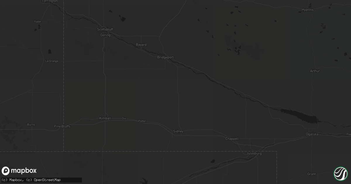 Hail map in Dalton, NE on July 21, 2026