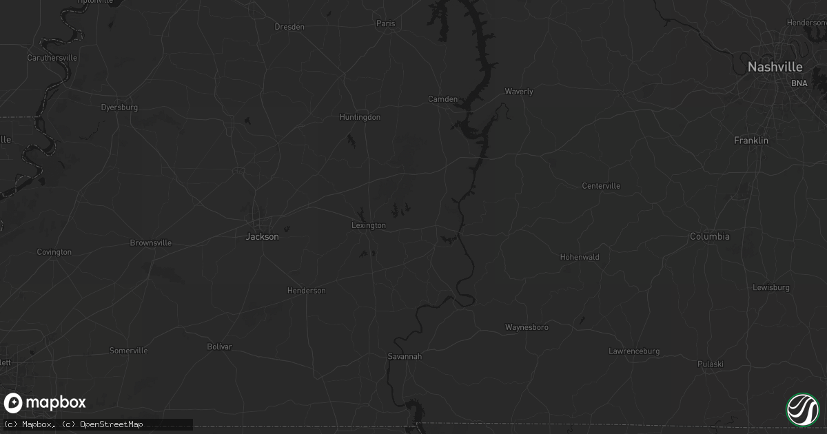 Hail map in Darden, TN on July 21, 2026