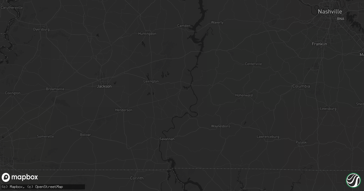 Hail map in Decaturville, TN on July 21, 2026
