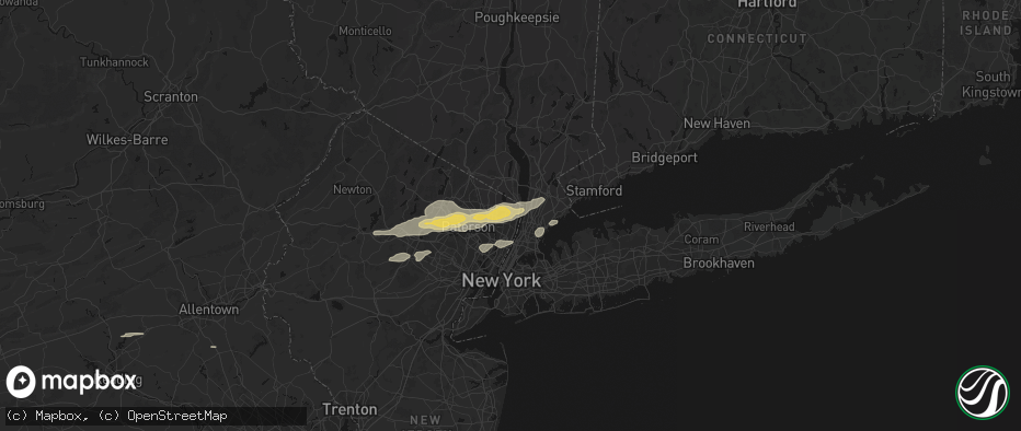 Hail map in Demarest, NJ on July 21, 2026