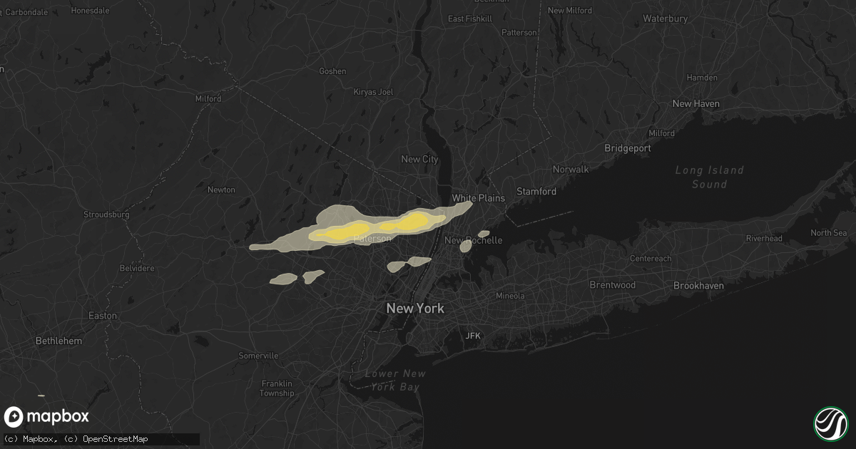 Hail map in Demarest, NJ on July 21, 2026