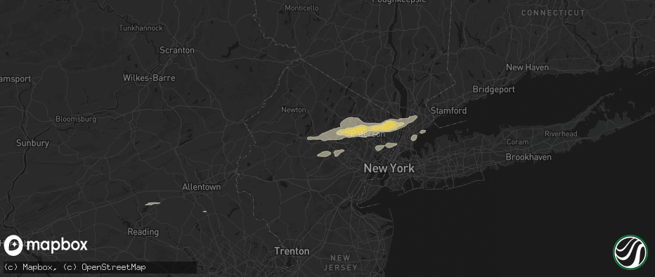 Hail map in Denville, NJ on July 21, 2026
