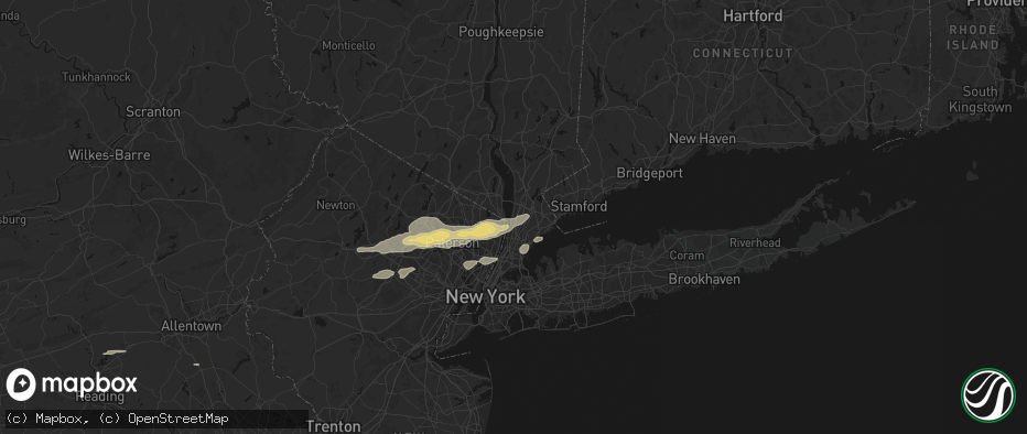 Hail map in Dobbs Ferry, NY on July 21, 2026