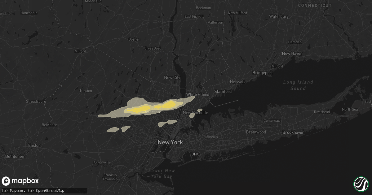 Hail map in Dobbs Ferry, NY on July 21, 2026