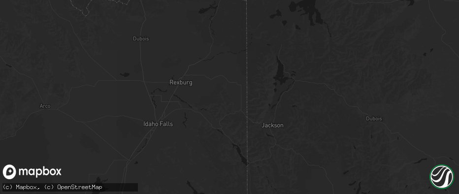 Hail map in Driggs, ID on July 21, 2026