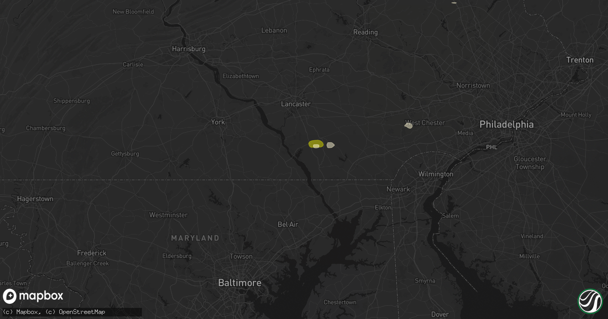 Hail map in Drumore, PA on July 21, 2026