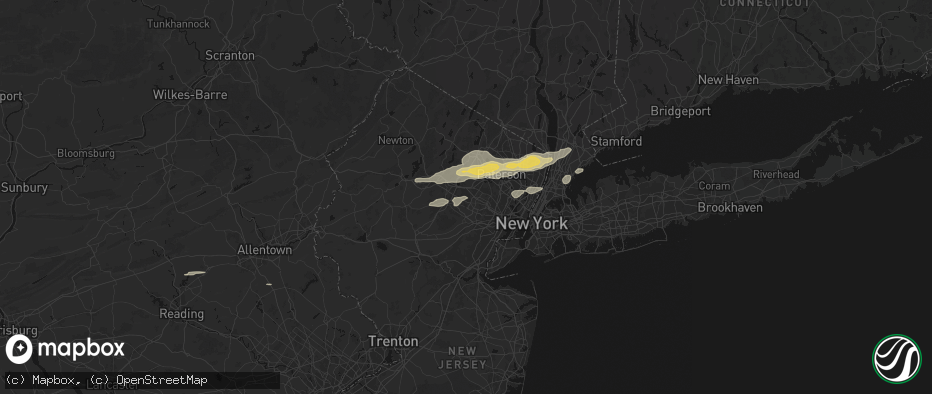 Hail map in East Hanover, NJ on July 21, 2026