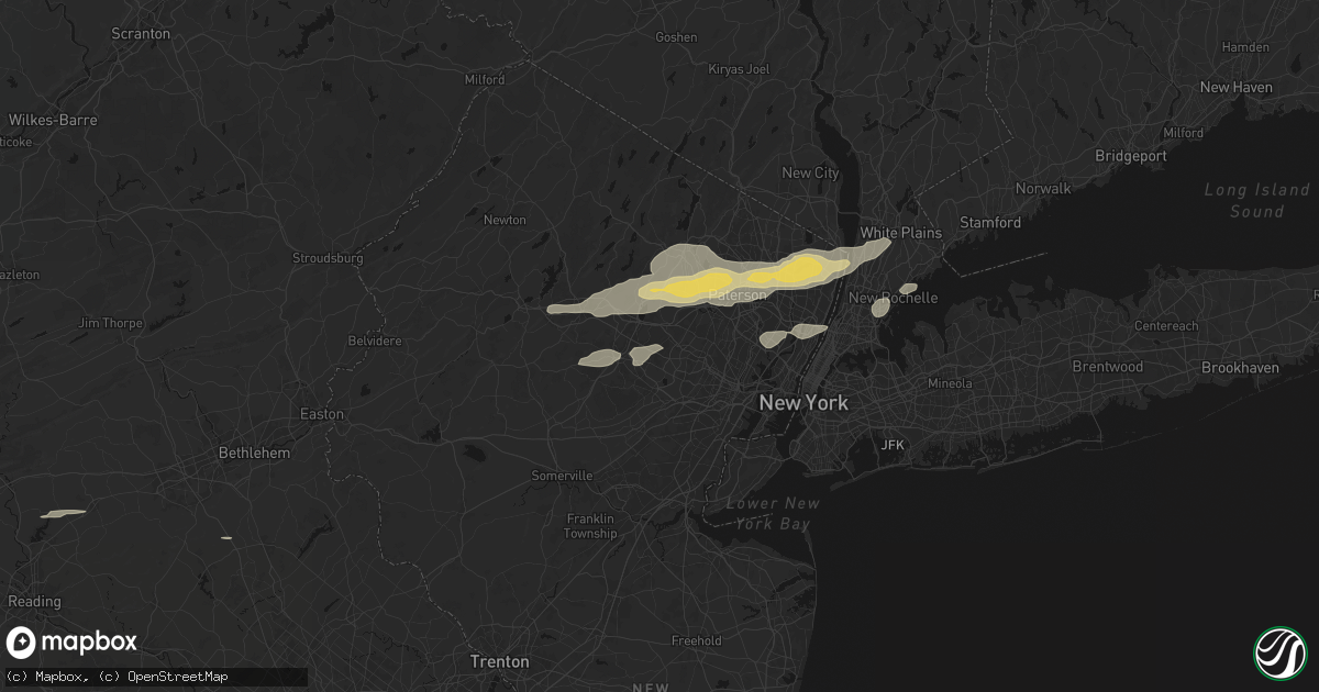 Hail map in East Hanover, NJ on July 21, 2026