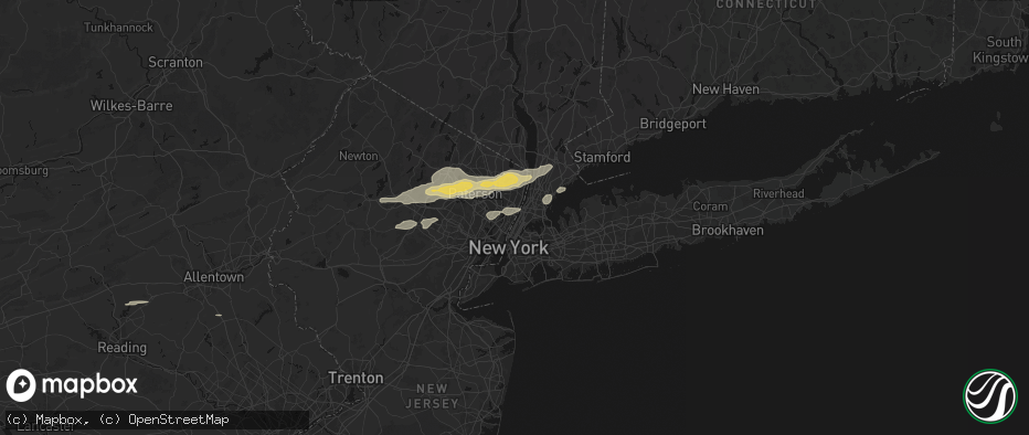 Hail map in Edgewater, NJ on July 21, 2026