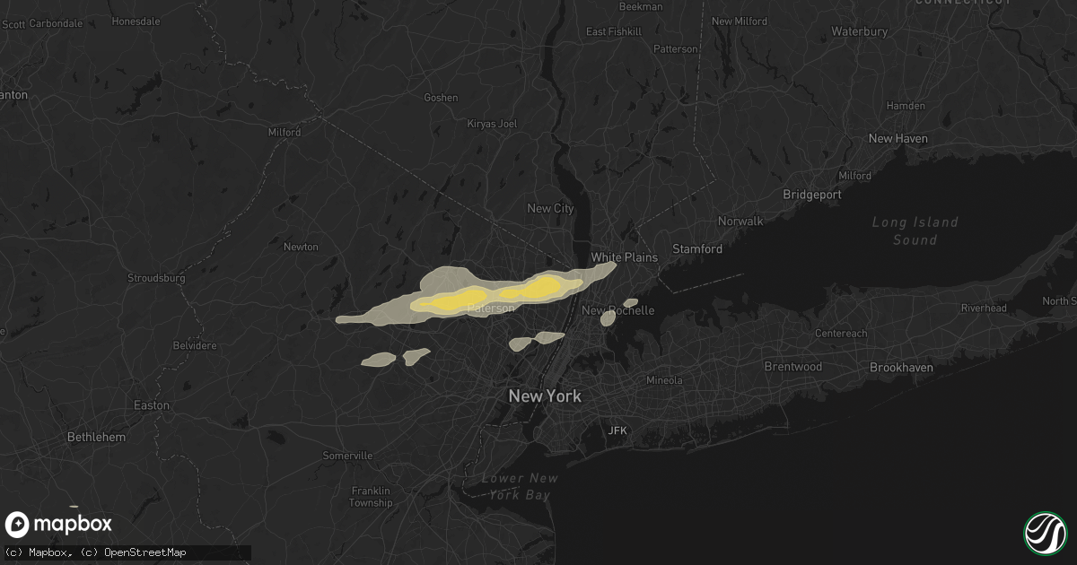 Hail map in Emerson, NJ on July 21, 2026