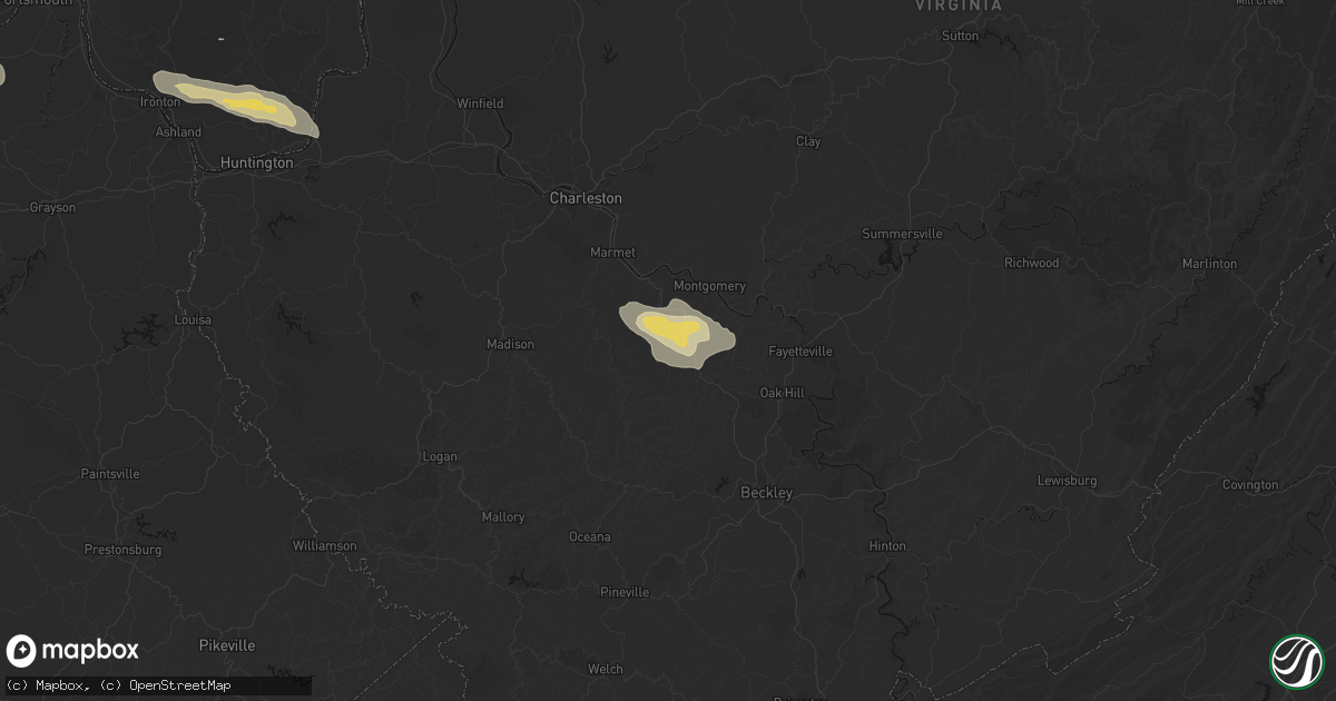 Hail map in Eskdale, WV on July 21, 2026