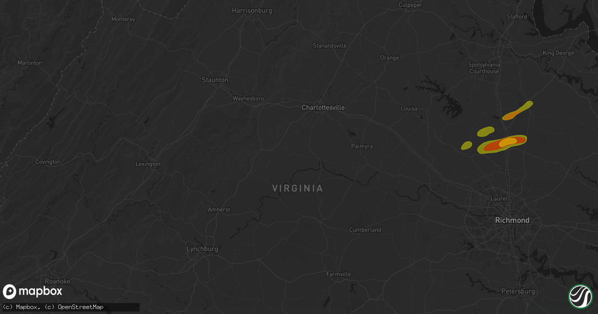 Hail map in Esmont, VA on July 21, 2026
