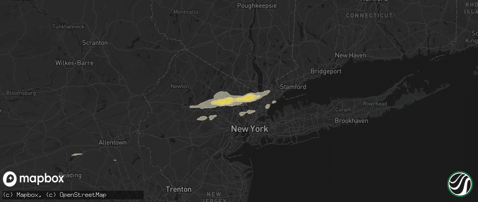 Hail map in Fair Lawn, NJ on July 21, 2026