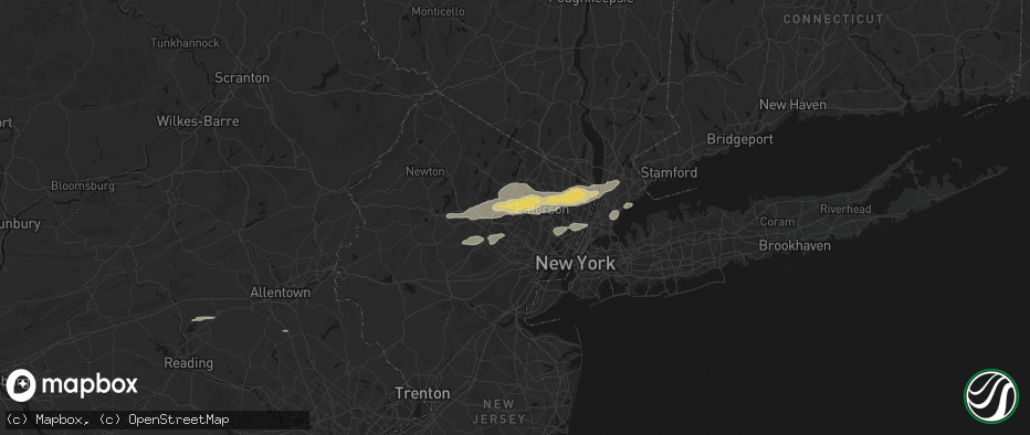 Hail map in Fairfield, NJ on July 21, 2026