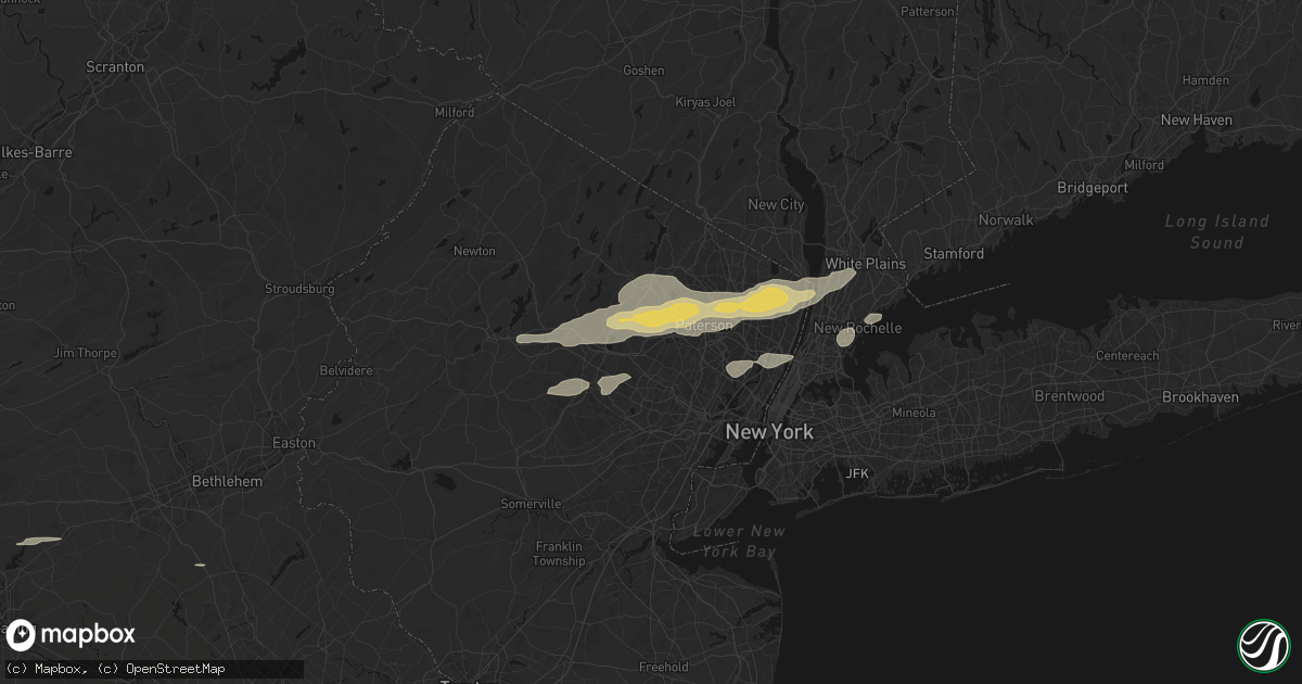 Hail map in Fairfield, NJ on July 21, 2026