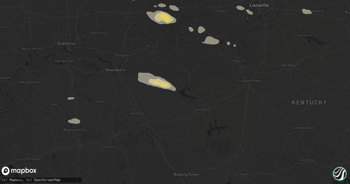 Hail map in Falls Of Rough, KY on July 21, 2026