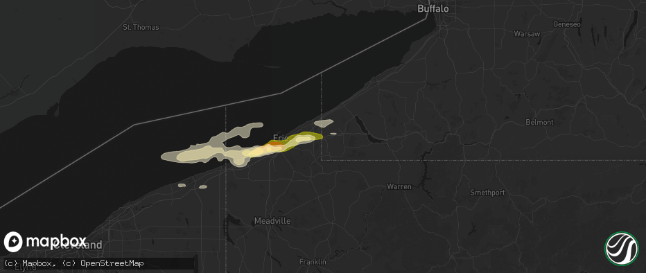 Hail map in Findley Lake, NY on July 21, 2026