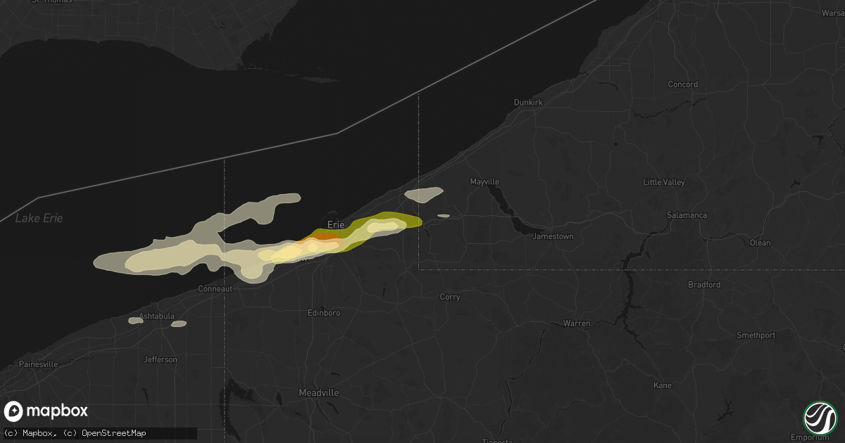 Hail map in Findley Lake, NY on July 21, 2026