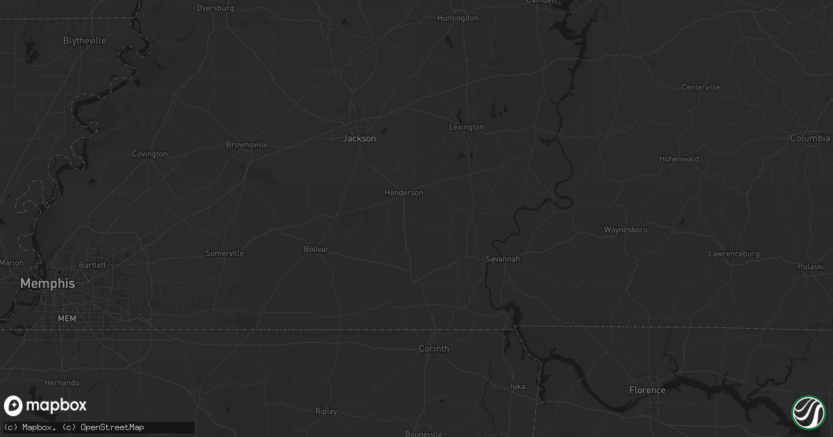 Hail map in Finger, TN on July 21, 2026