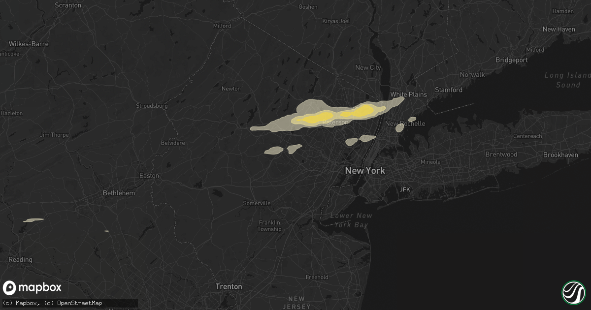 Hail map in Florham Park, NJ on July 21, 2026