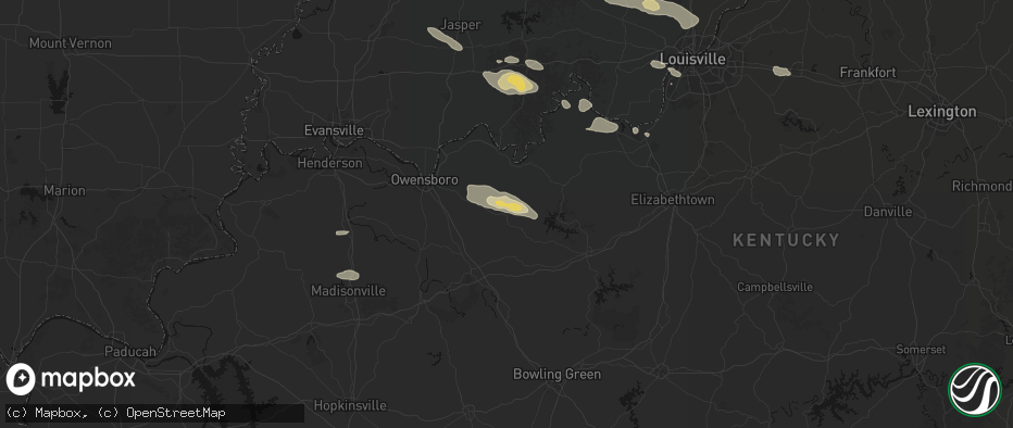 Hail map in Fordsville, KY on July 21, 2026