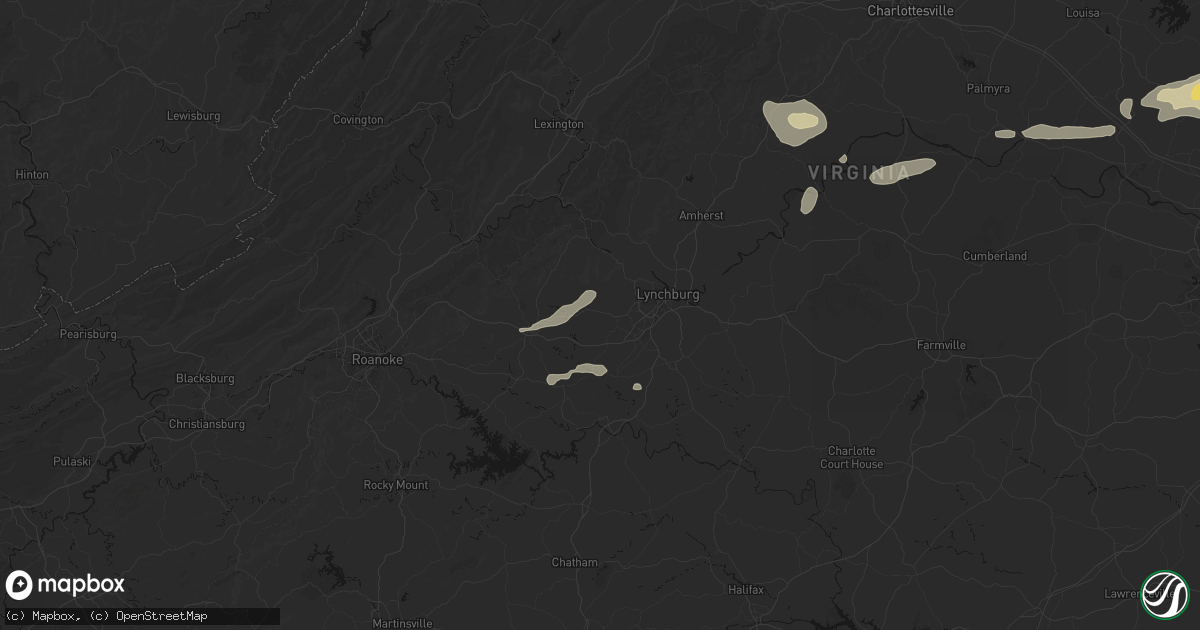 Hail map in Forest, VA on July 21, 2026