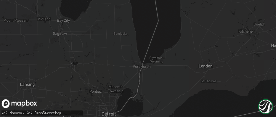 Hail map in Fort Gratiot, MI on July 21, 2026
