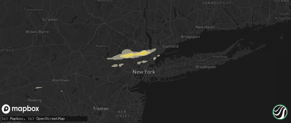 Hail map in Fort Lee, NJ on July 21, 2026